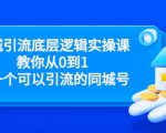 同城引流底层逻辑实操课，教你从0到1做一个可以引流的同城号（价值4980）